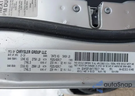 2010 Dodge Journey Sxt z USA, uszkodzony, nr VIN 3D4PG5FV8AT175517